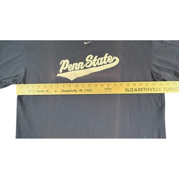 Vintage Penn State Script Embroidered Nike Team T-Shirt Sz L Fading Navy - Picture 8 of 12